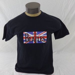 THE BEATLES Logo T-Shirt Black Adult Medium